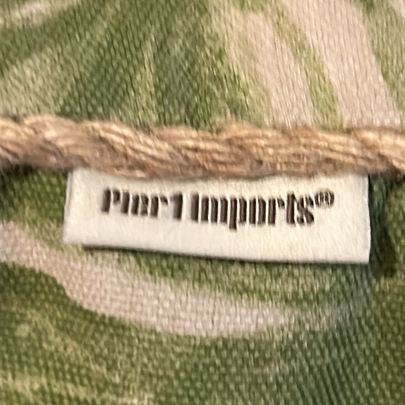 PIER 1 Cockatoo Embroidered Tropical Palm Leaf Indoor Outdoor Pillow 18” X 18” - Picture 12 of 15